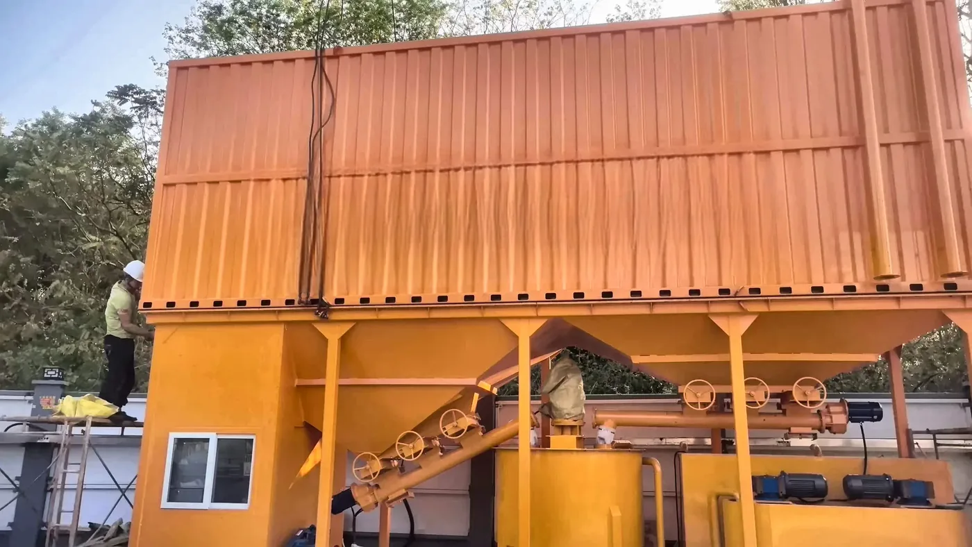 Mortar batching plant and production line, used to display equipment and structures related to mortar batching plant and production line