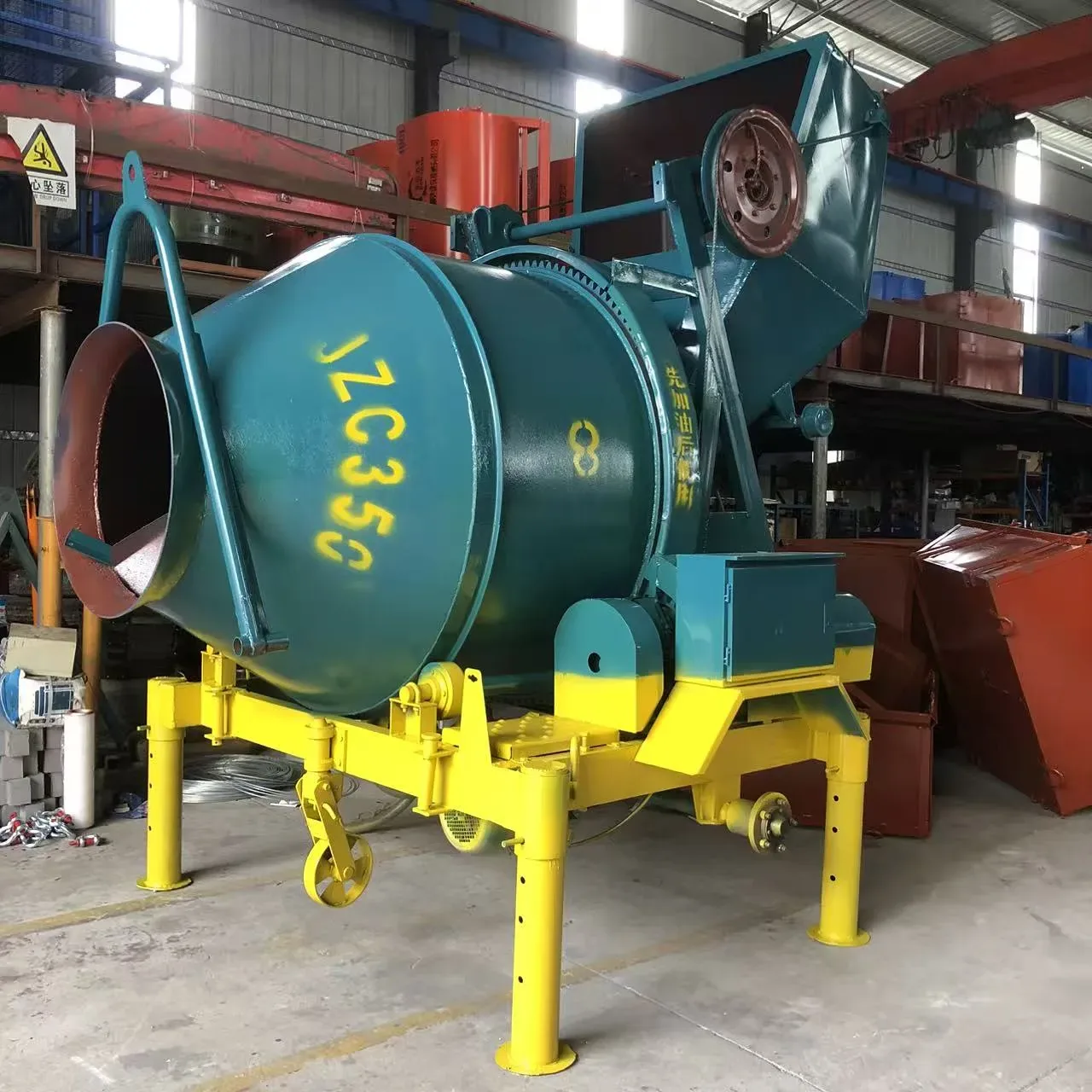JZC series concrete mixer, used to demonstrate JZC350 drum concrete mixer related equipment and structures.
