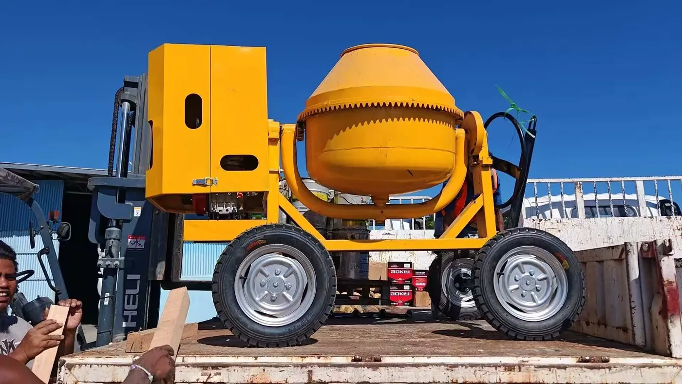 Diesel-powered concrete mixer, used to display equipment and structures related to diesel-powered concrete mixer