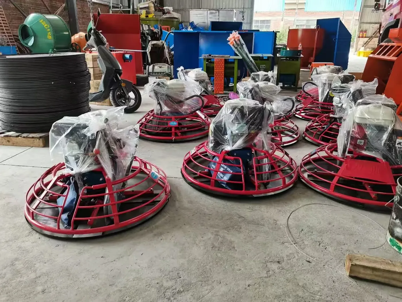 Concrete trowel machine, used to display equipment and structures related to the concrete trowel machine