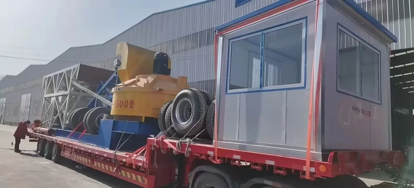 concrete equipment project site, used to display ready-mix concrete batching plant related equipment and structures.