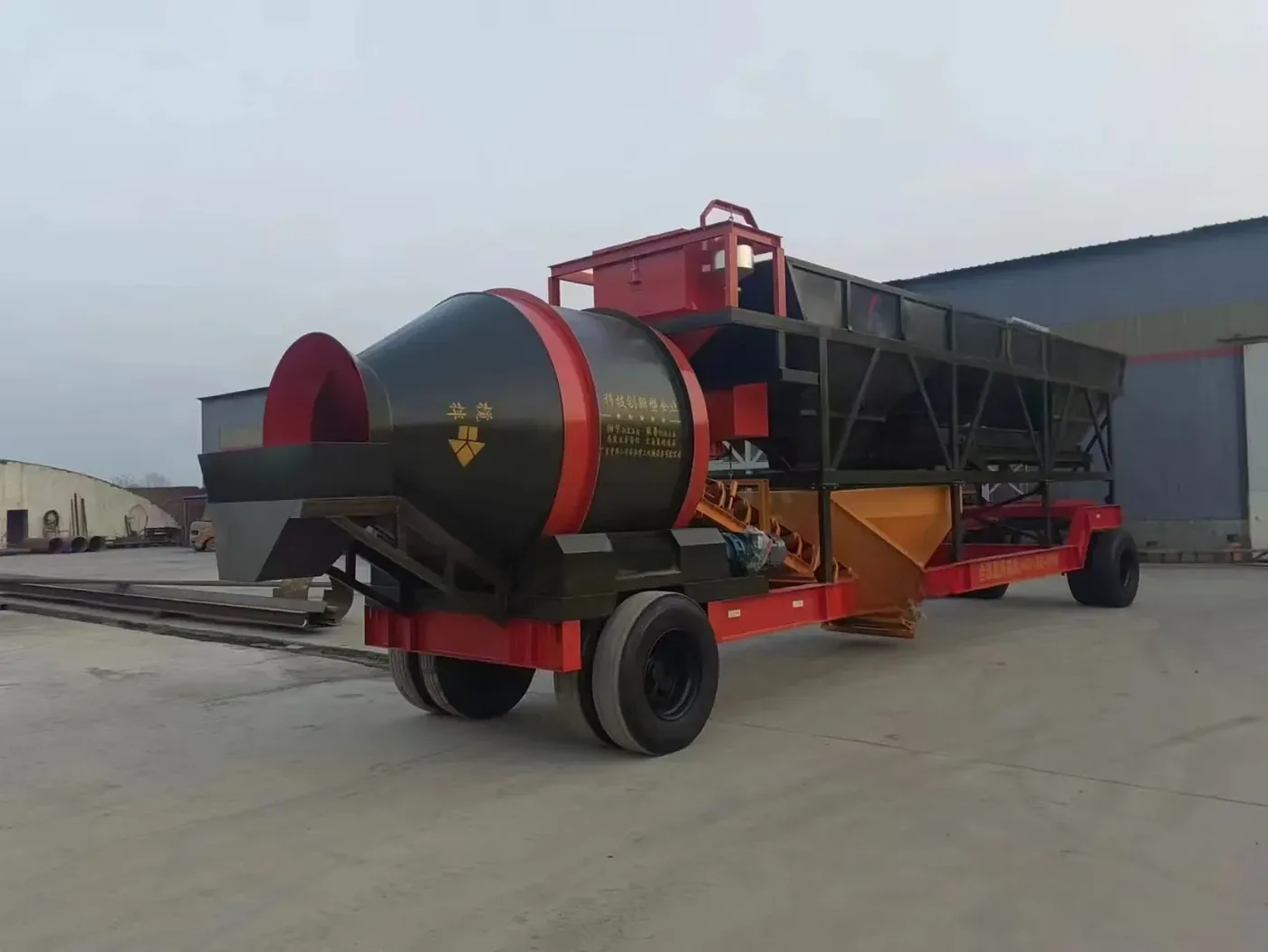 Foundation-free concrete mixing equipment, used to display the construction concrete batching plant and associated cost-related equipment and structures