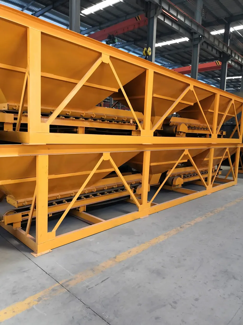 PLD aggregate batching equipment, used to show how concrete batching plant weighing system configures the related equipment and structures.