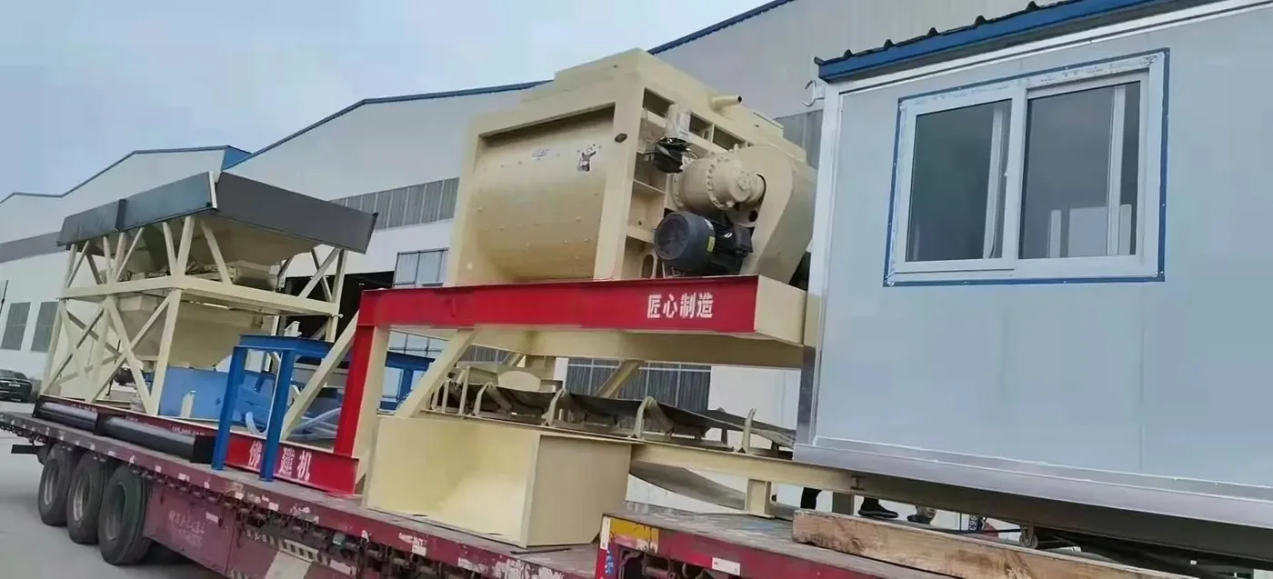 Modular batching plant site, used to display the equipment and structures related to HZS120 concrete batching plant.