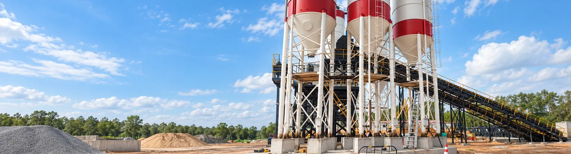 twin-line concrete batching plant Equipment and On-site Installation Photos