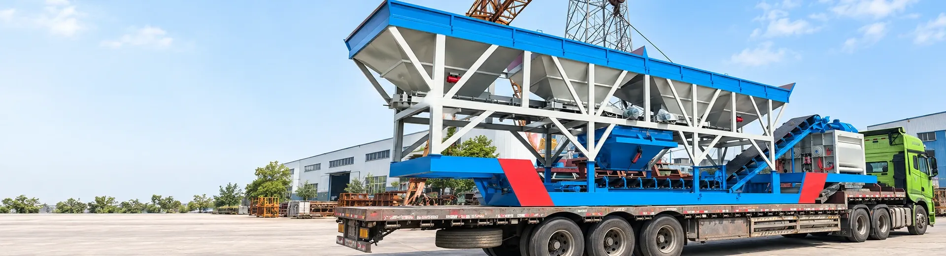 Modular concrete mixing equipment and installation structure on-site photos