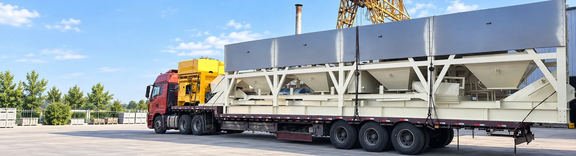 Modular concrete mixing equipment and installation structure on-site photos