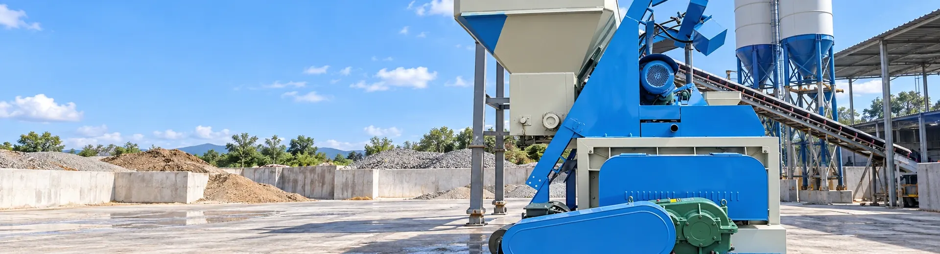 On-site photos of JS series twin-shaft concrete mixer equipment