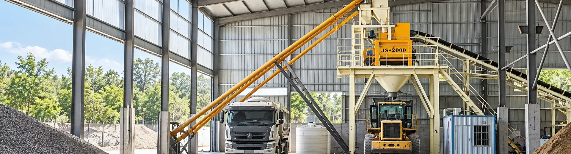 Modular concrete mixing equipment and installation structure on-site photos