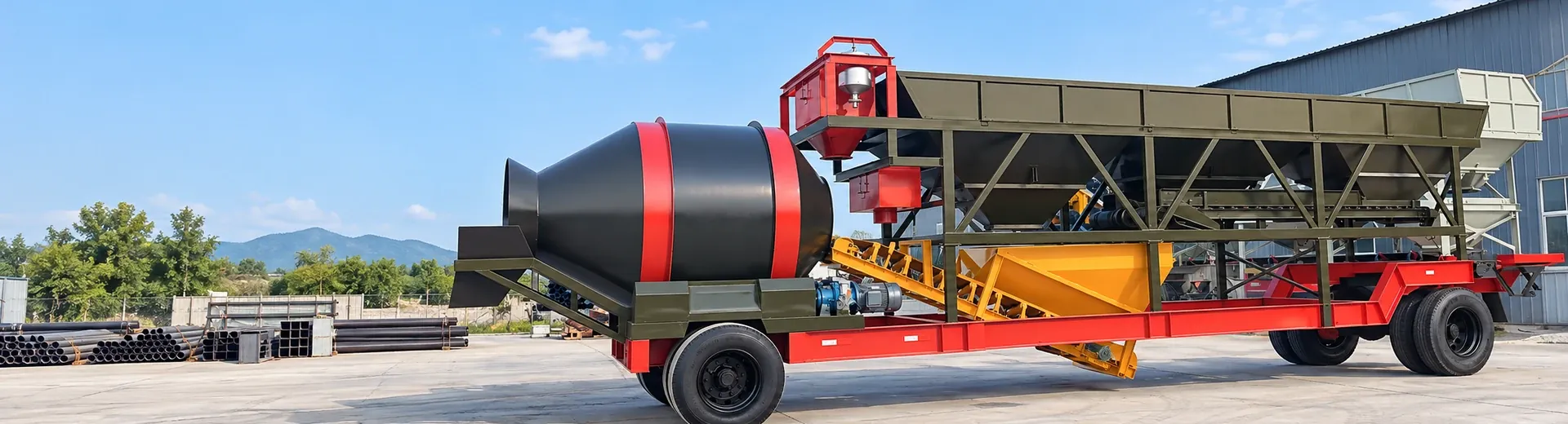 Modular concrete mixing equipment and installation structure on-site photos