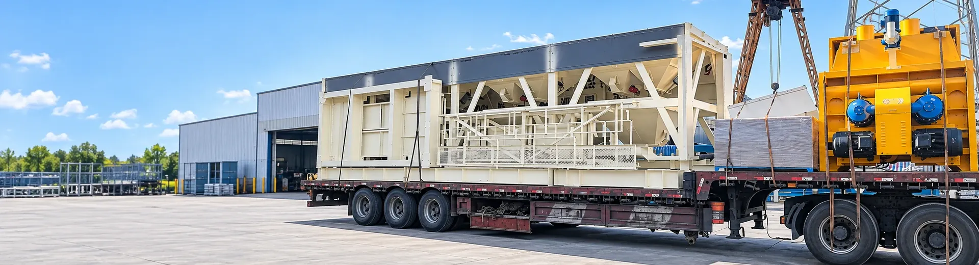 Modular concrete mixing equipment and installation structure on-site photos