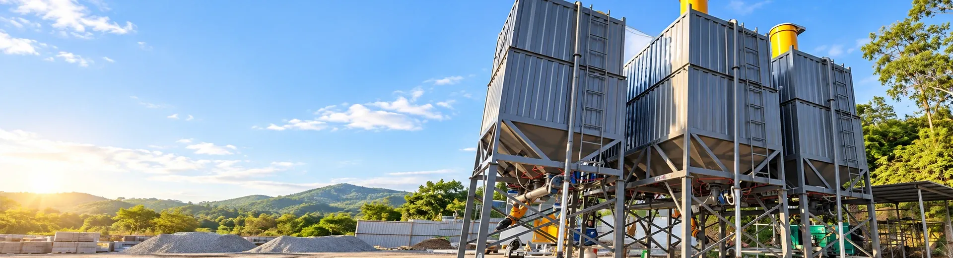 Modular concrete mixing equipment and installation structure on-site photos