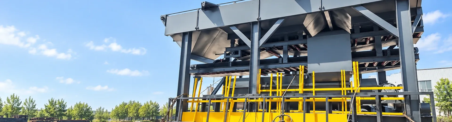 concrete mixing equipment Actual production photos of steel structure and batching module
