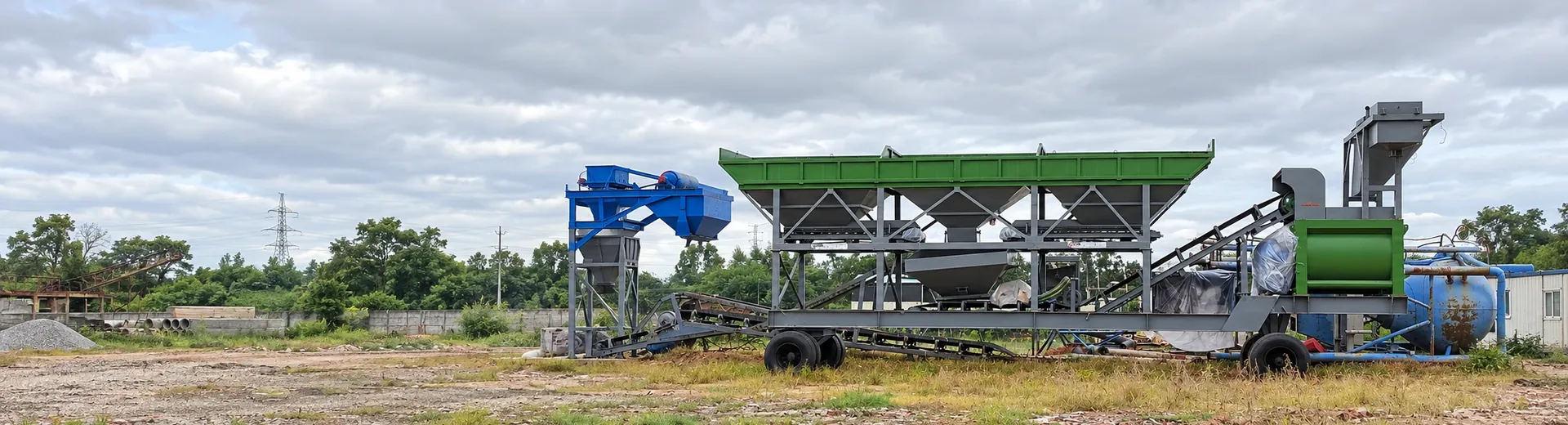 Modular concrete mixing equipment and installation structure on-site photos