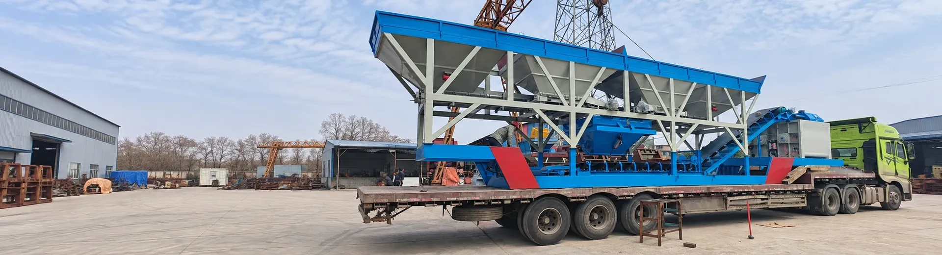 Modular concrete mixing equipment and installation structure on-site photos
