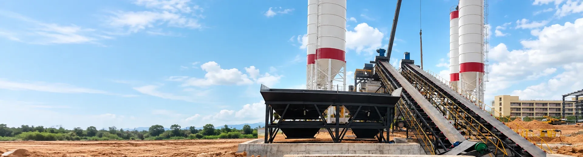 twin-line concrete batching plant Equipment and On-site Installation Photos