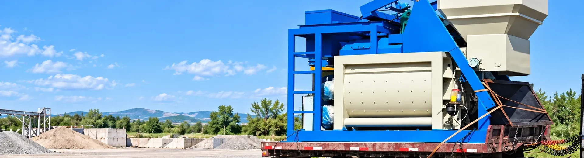 JS1000 twin-shaft concrete mixer Loading Live Photos