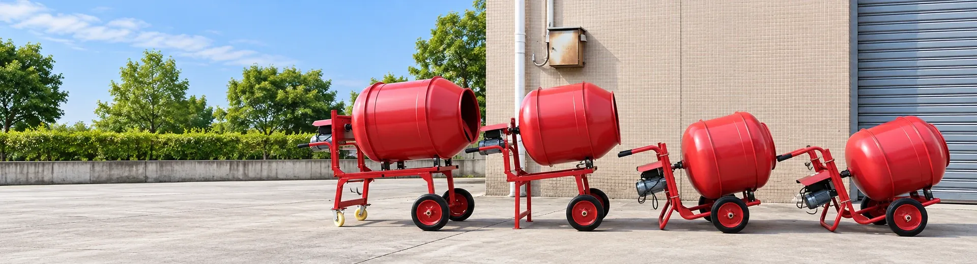 Hand-pushed small mixer products and equipment structure on-site shots