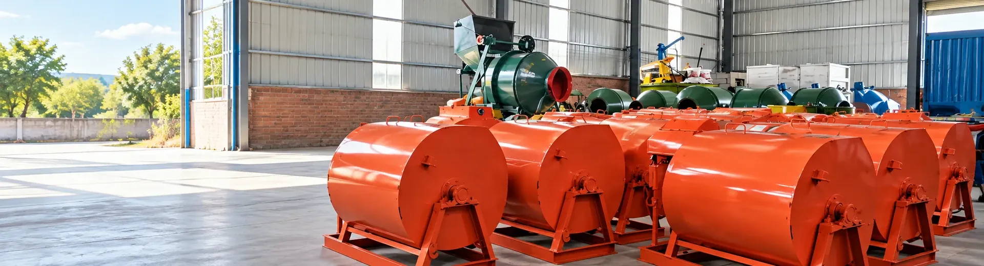Horizontal mortar mixer product and equipment structure actual photos