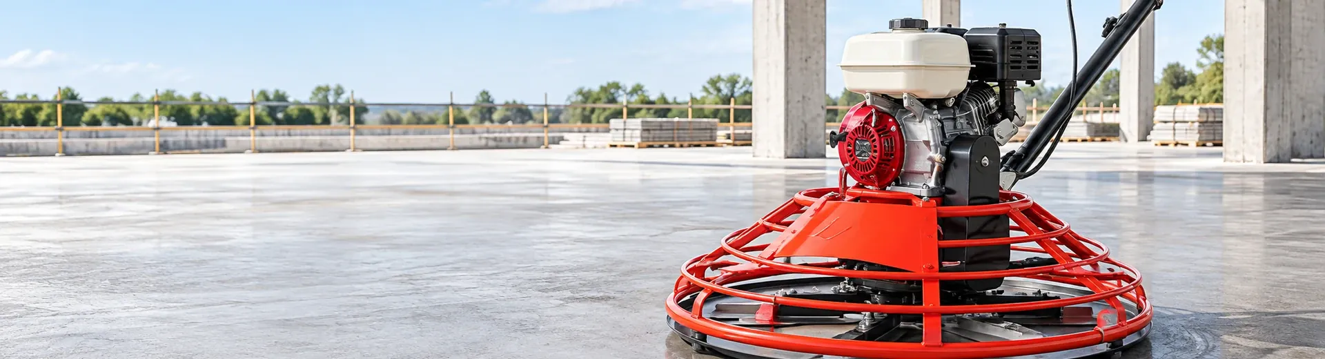 Real shots of concrete trowel machine product and equipment structure