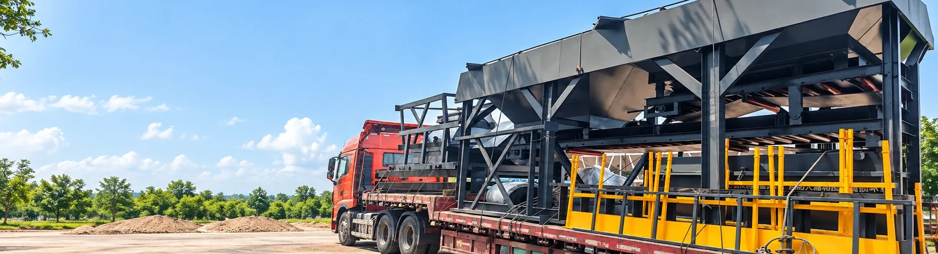 concrete mixing equipment module and actual photos of shipping status