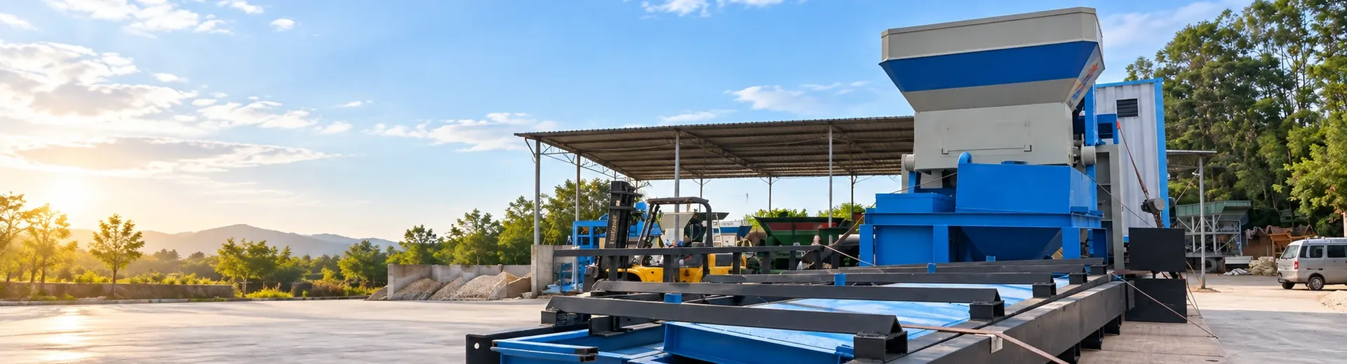 On-site photos of JS series twin-shaft concrete mixer equipment