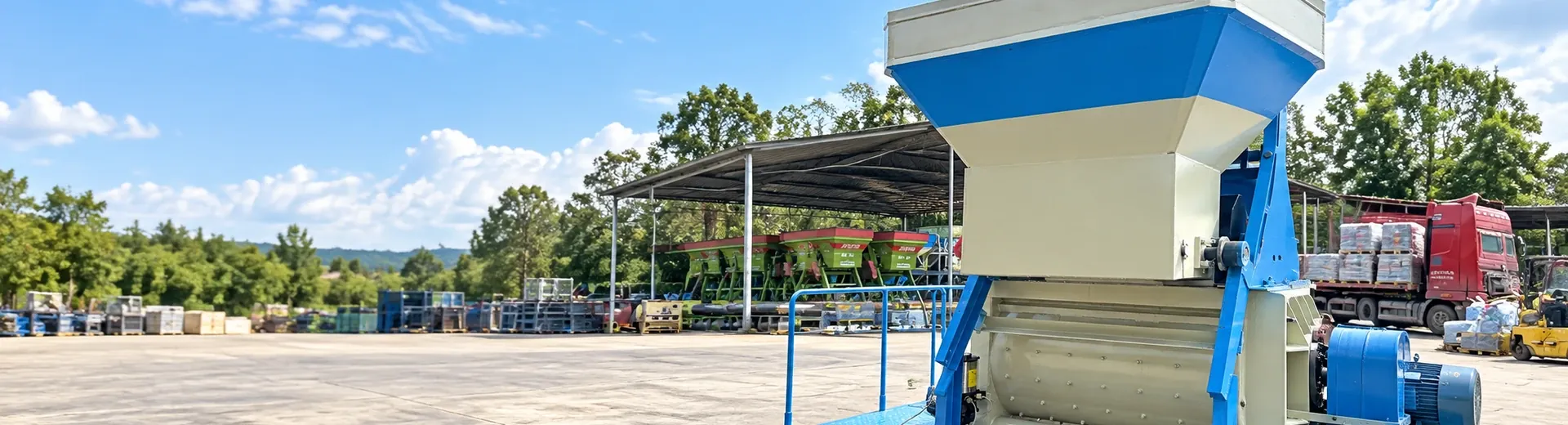 On-site photos of JS series twin-shaft concrete mixer equipment
