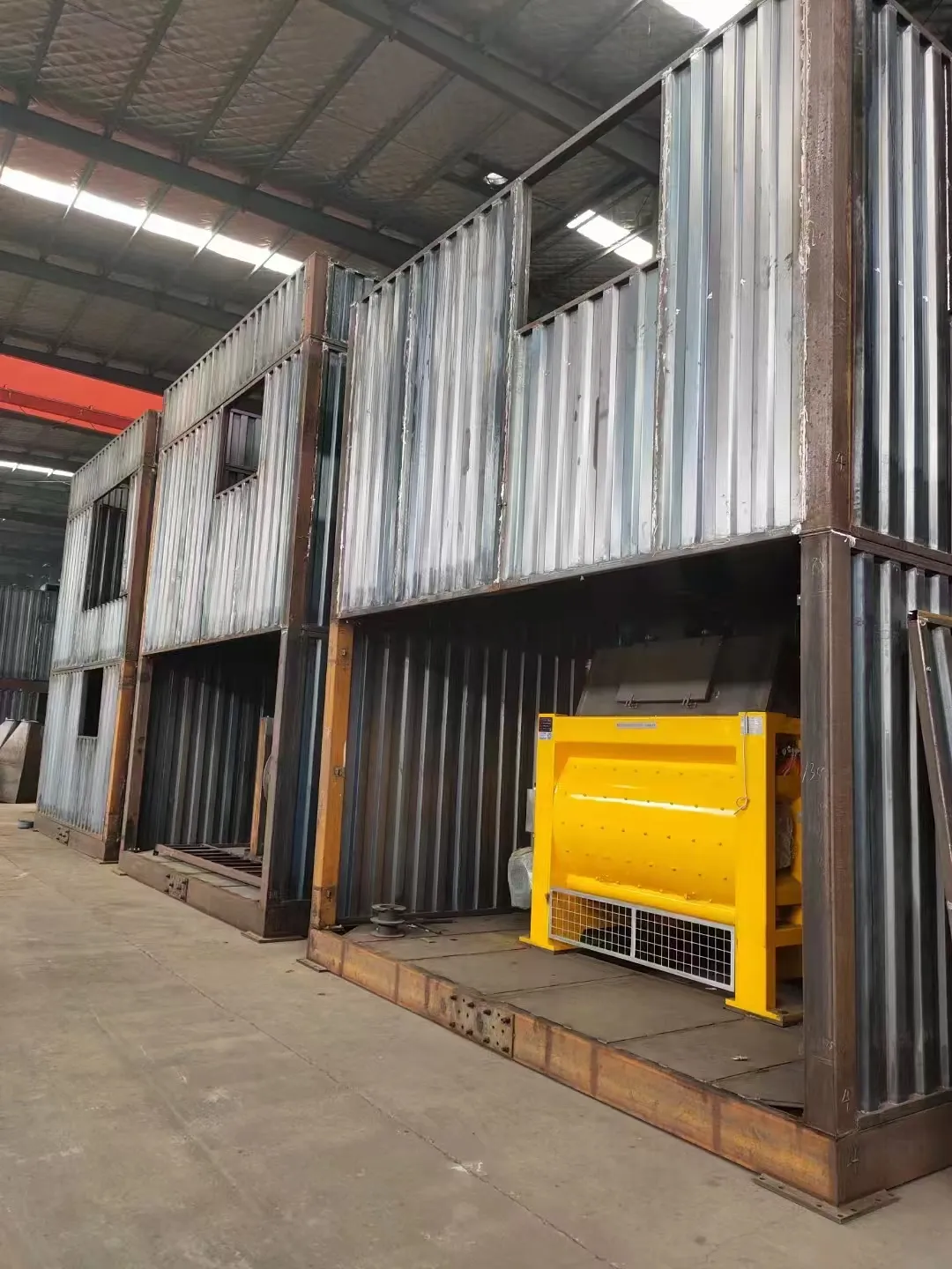 enclosed concrete batching plant main building and maintenance structure live photos