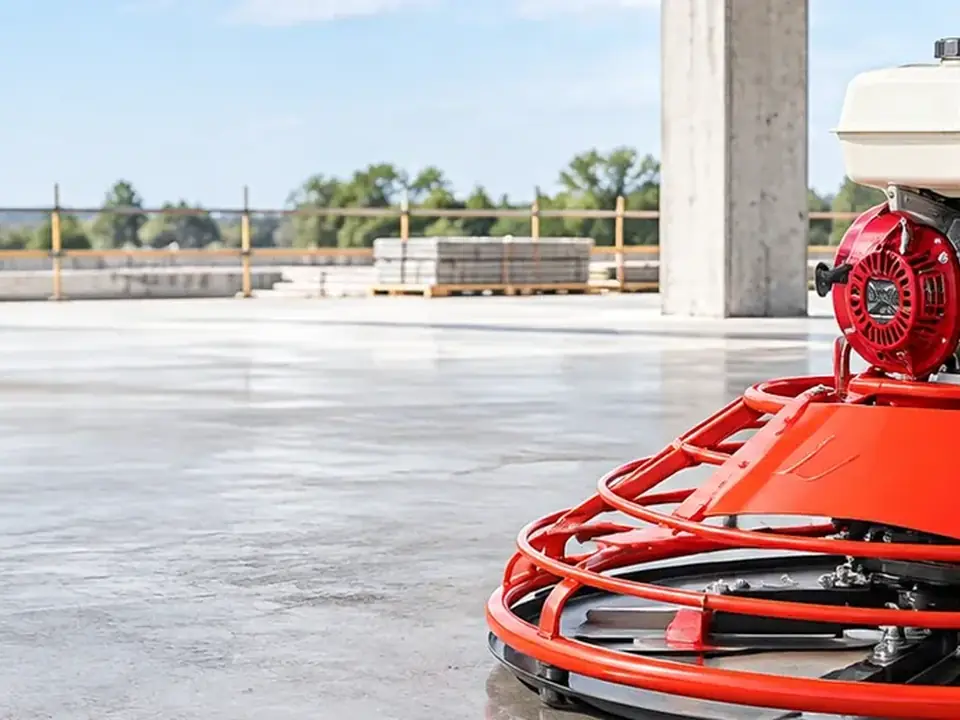 Real shots of concrete trowel machine product and equipment structure